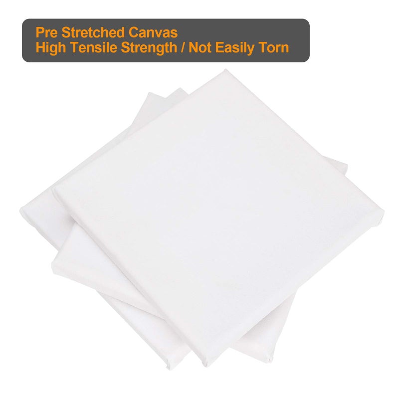 STARVAST Mini Canvas Panels 6 x 6 inch Pack of 24, STARVAST Cotton Pre-Stretched Small Canvas Boards Blank Canvases for Paintings Craft Small Acrylics Oil Art Projects - Image 3
